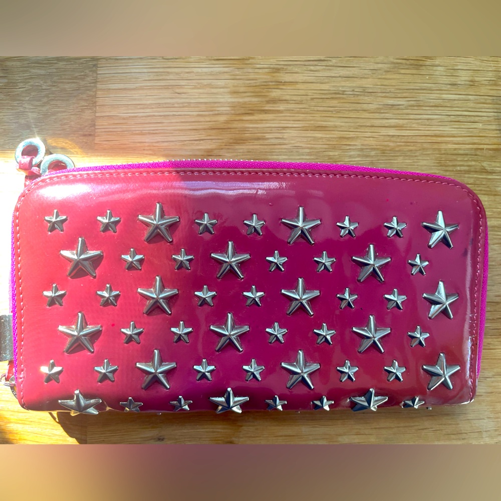 COPY - Jimmy Choo Silver Star Studded Barbie Pink long Wallet